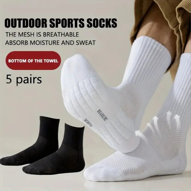 5 Pairs Of Padded Sport Socks